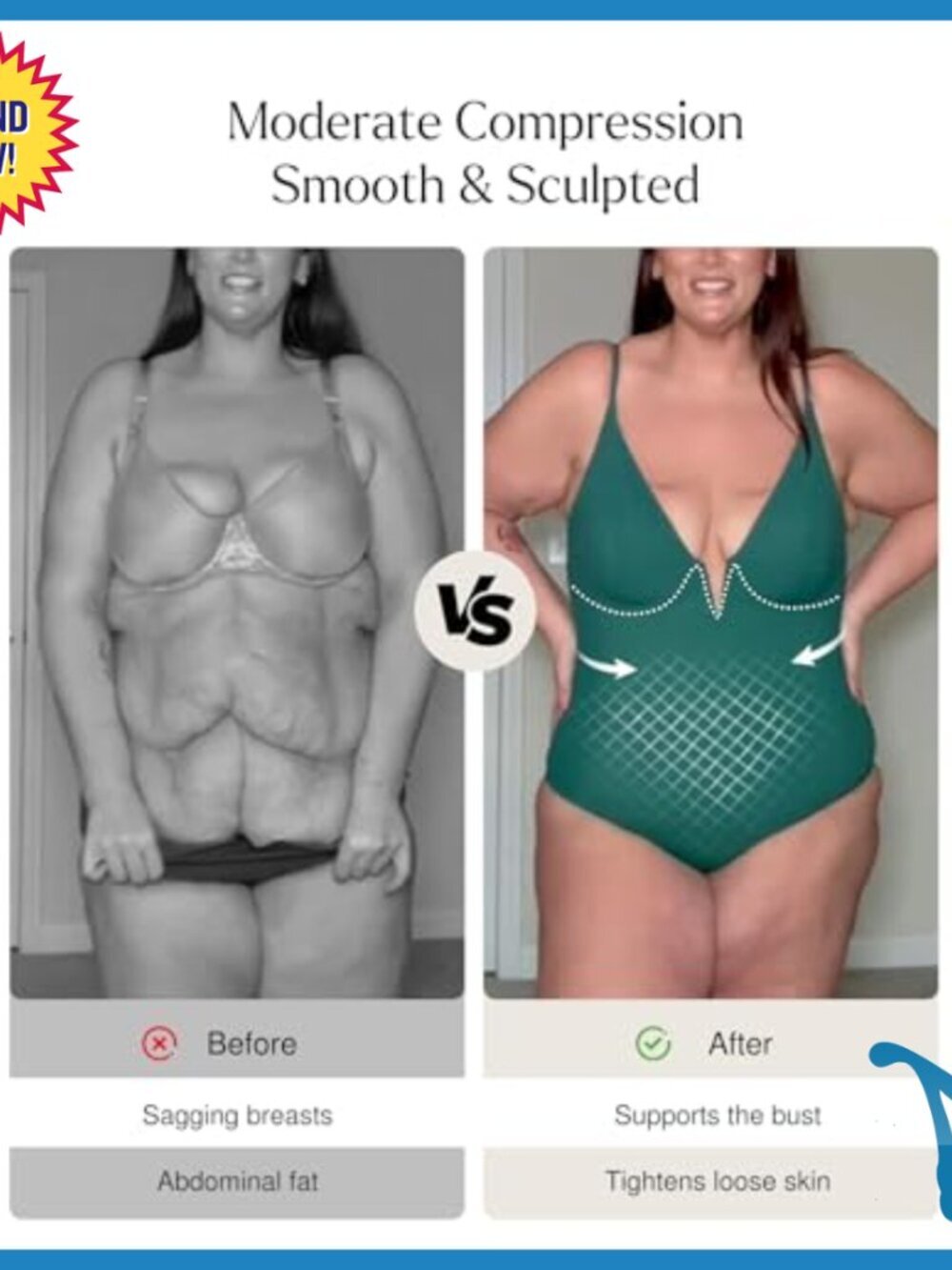Tummy Control One Piece Swimsuit with Underwire Deep V Neck Shapewear - Picture 4 of 7